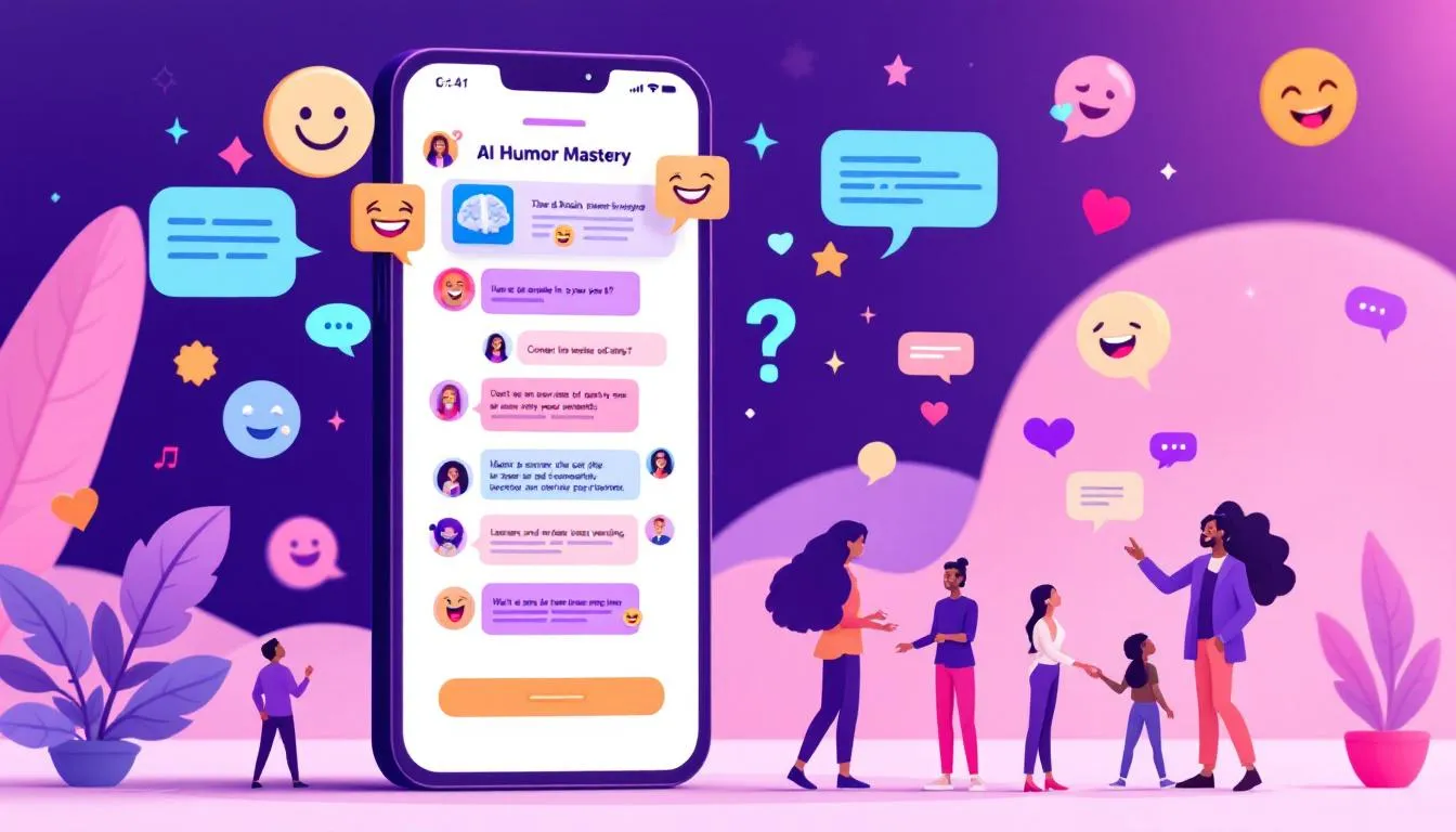 AI-powered humor mastery for dating conversations showing people laughing and enjoying witty interactions