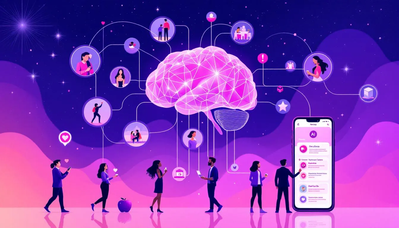 AI-powered dating activity recommendations showing diverse couples engaged in various activities